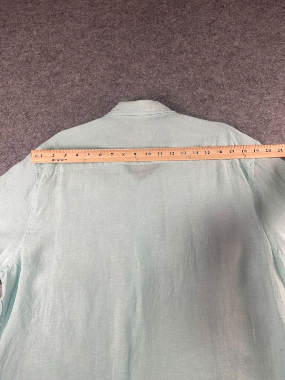 Nautica Men’s XL 100% Linen Seawater Blue Short Sleeve Button Down Shirt - Picture 6 of 9